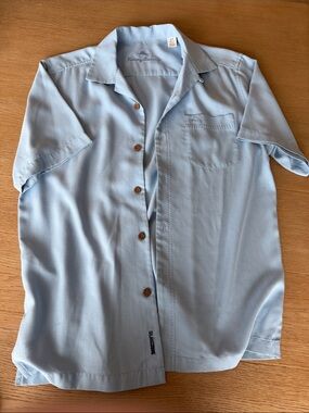 Tommy Bahama Light Blue Button-Up Shirt with Embroidered Logo